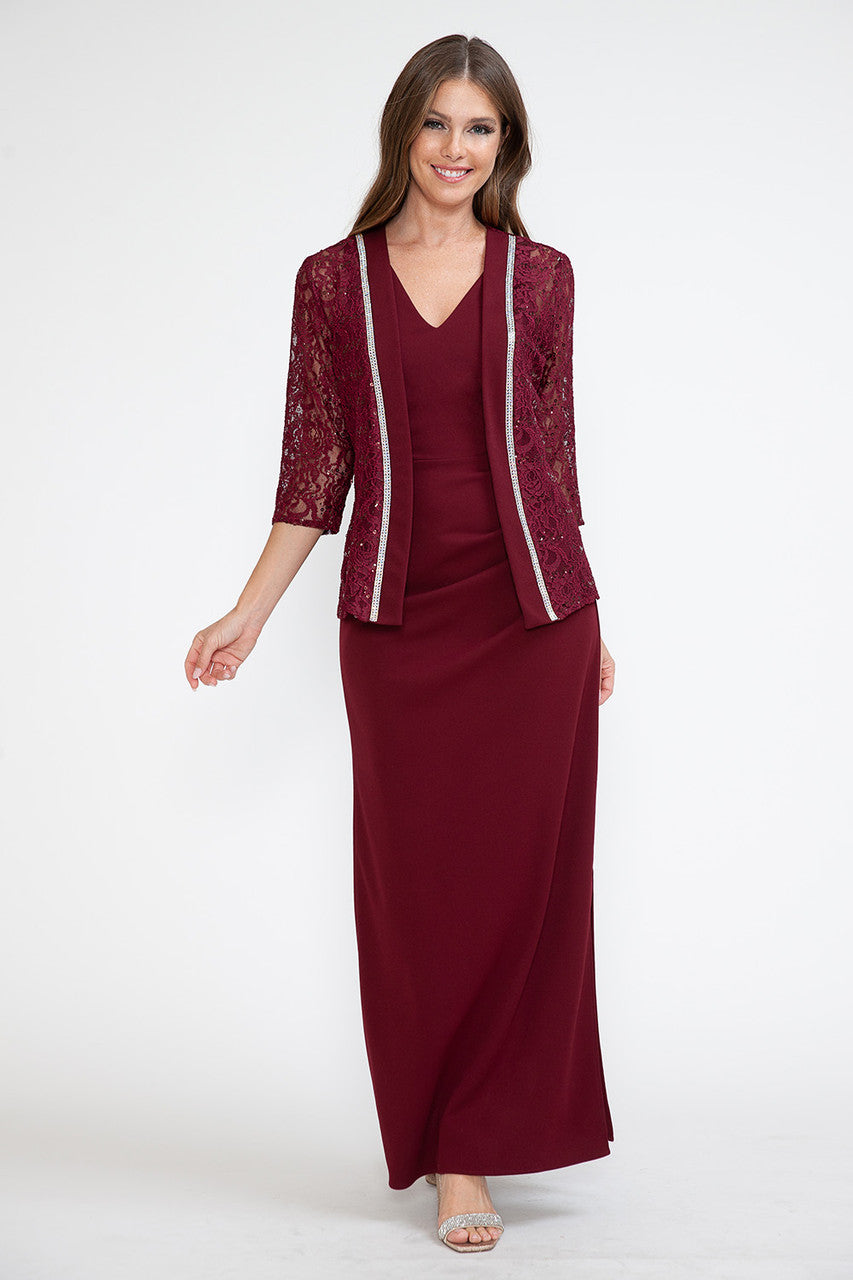 2-Piece Lace Jacket A-line Gown by Lenovia 5293