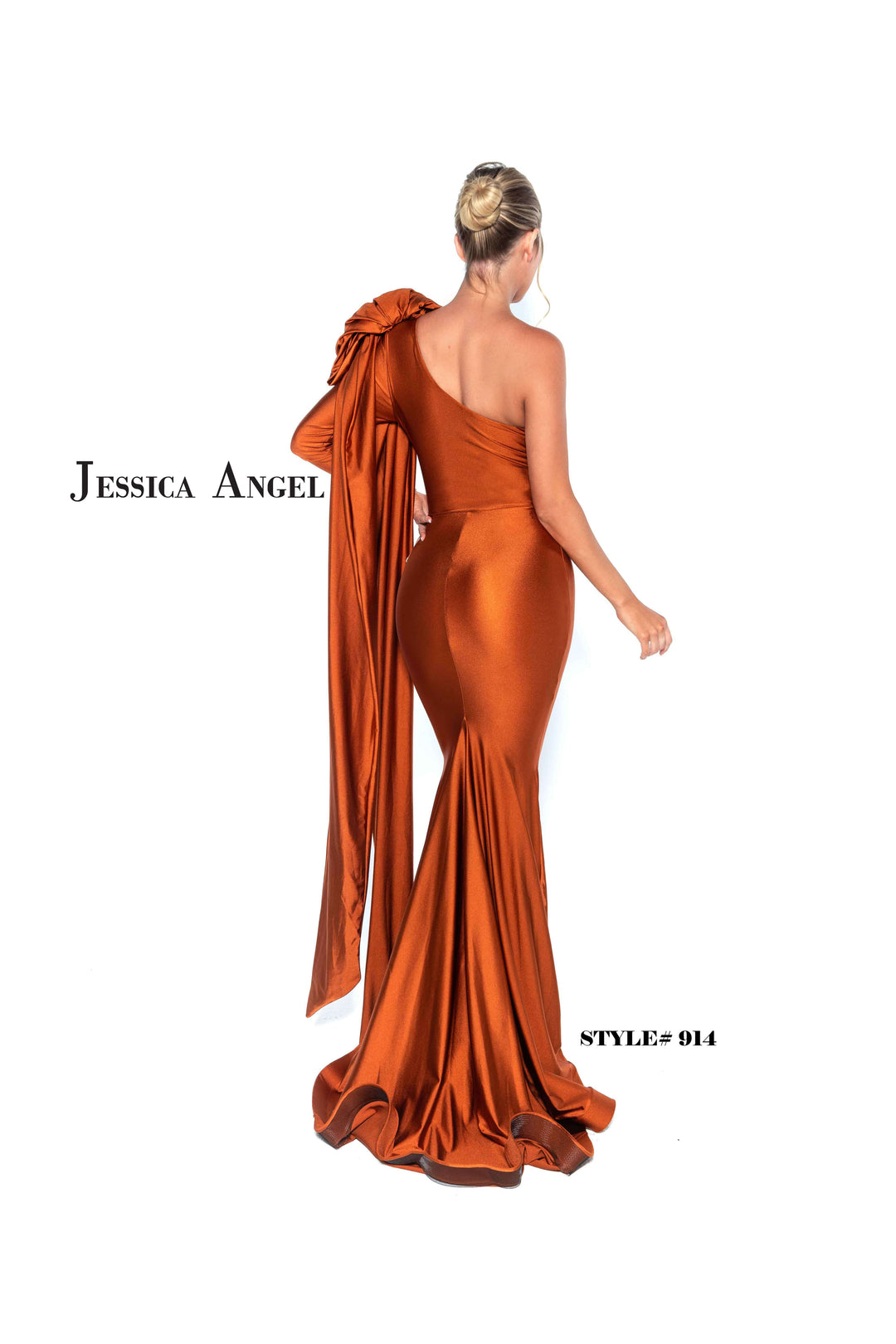 Jersey Fitted One Shoulder Gown by Jessica Angel 914