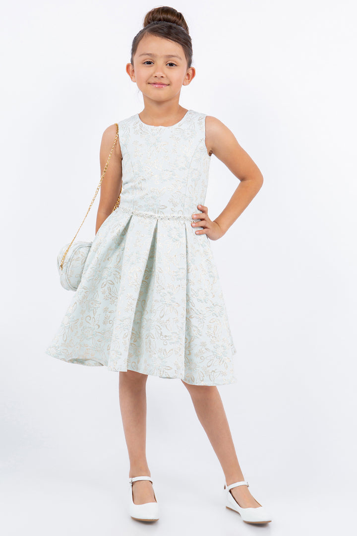 Girls Jacquard Sleeveless Dress by Cinderella Couture 9164