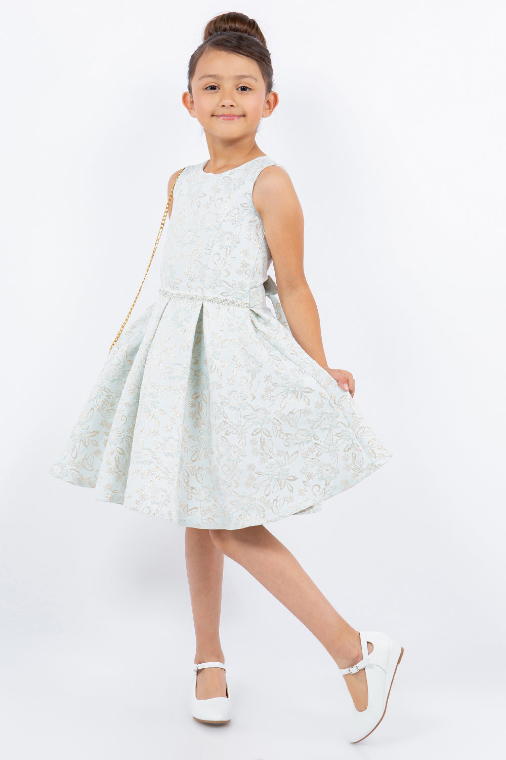 Girls Jacquard Sleeveless Dress by Cinderella Couture 9164