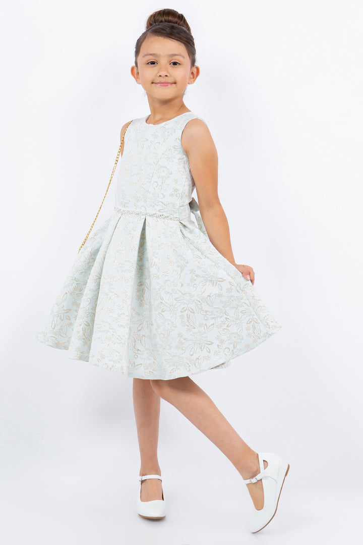 Girls Jacquard Sleeveless Dress by Cinderella Couture 9164