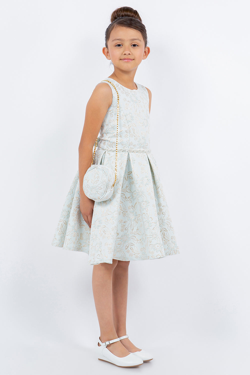 Girls Jacquard Sleeveless Dress by Cinderella Couture 9164