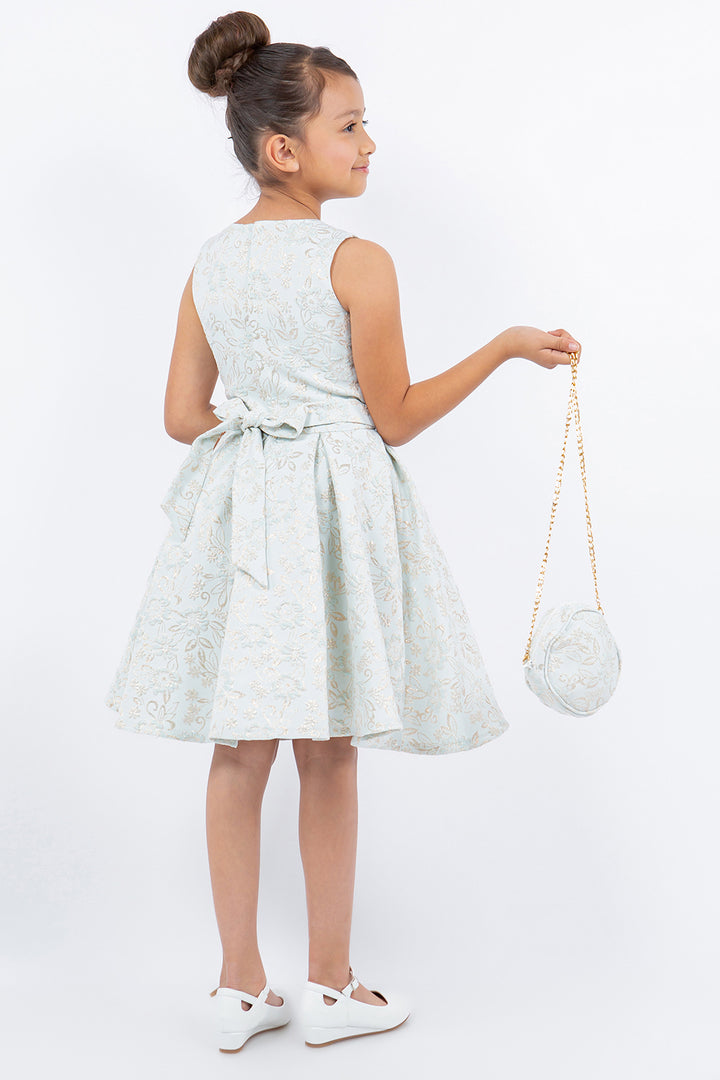 Girls Jacquard Sleeveless Dress by Cinderella Couture 9164
