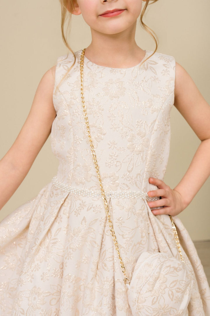 Girls Jacquard Sleeveless Dress by Cinderella Couture 9164