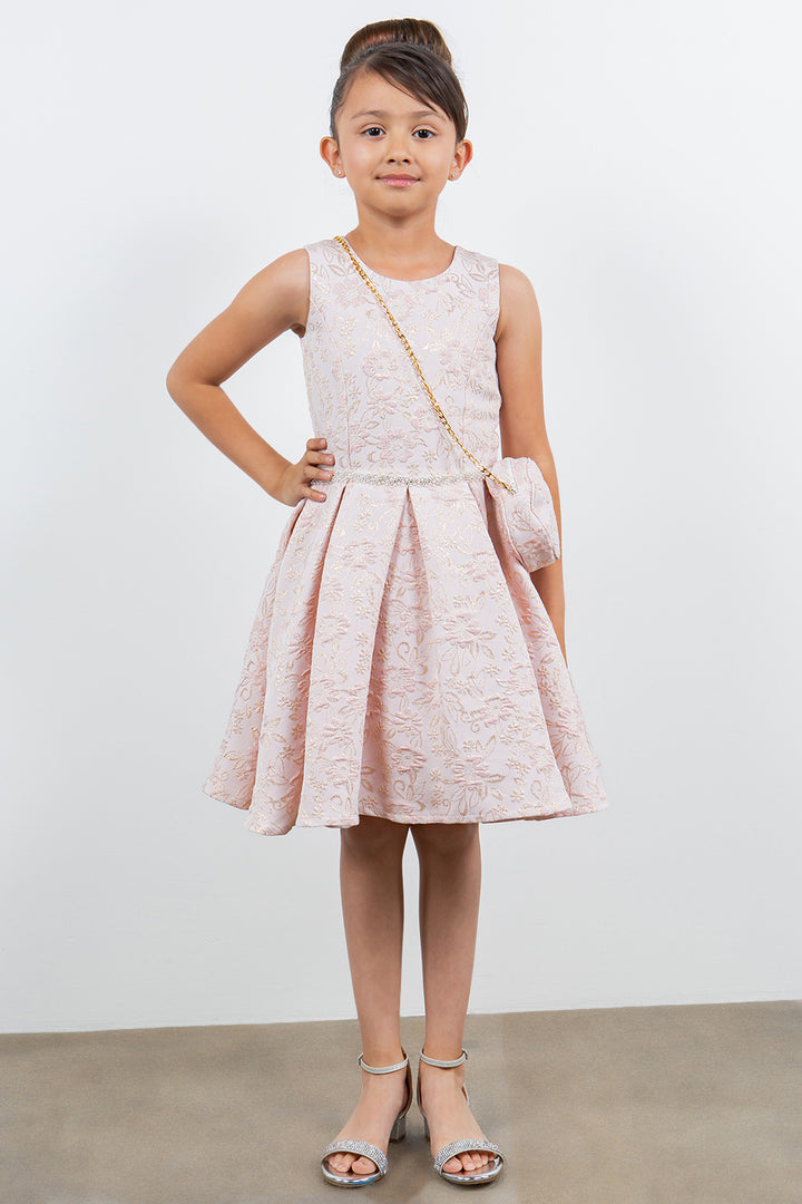 Girls Jacquard Sleeveless Dress by Cinderella Couture 9164