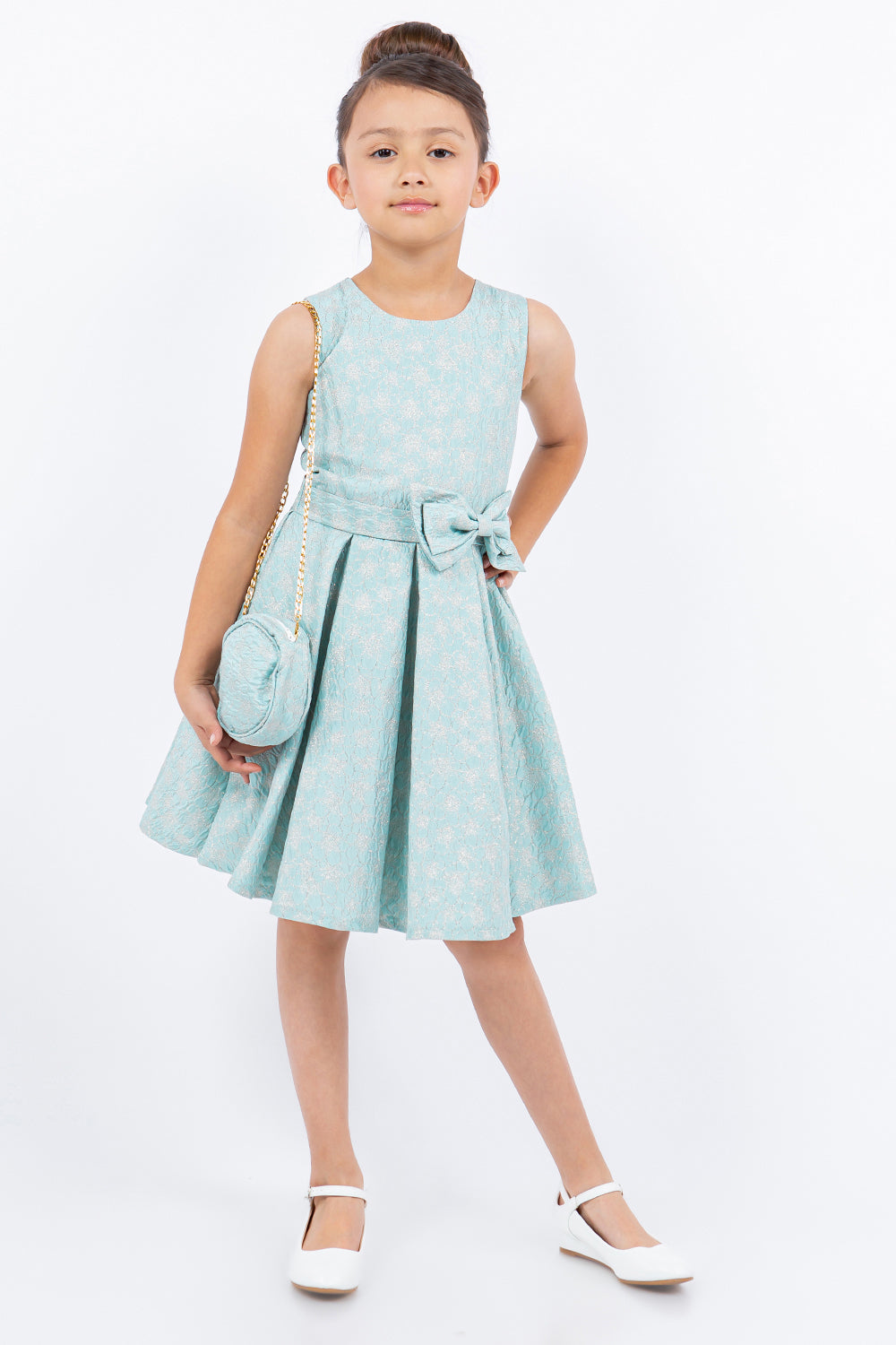 Girls Jacquard Sleeveless Dress by Cinderella Couture 9165