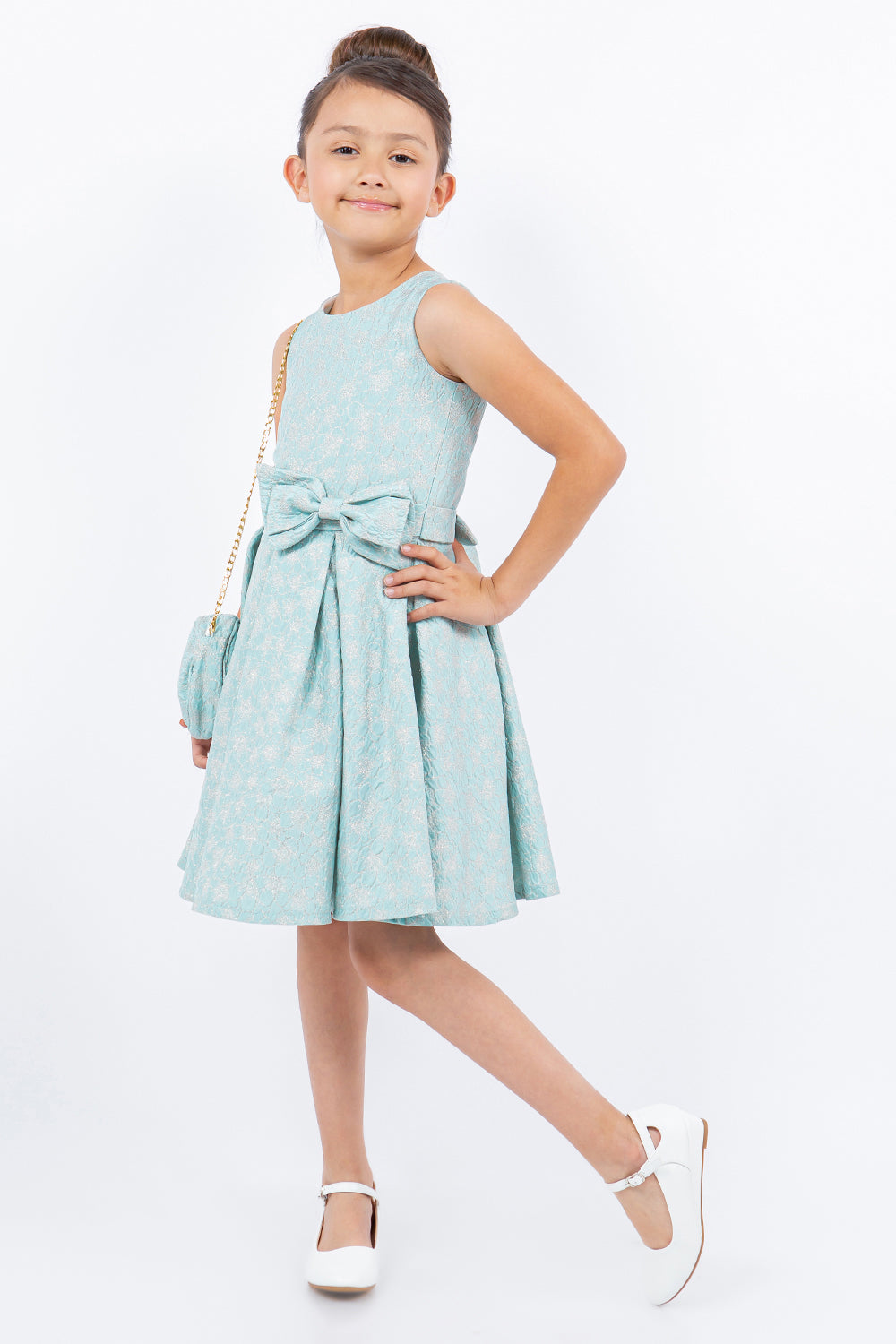 Girls Jacquard Sleeveless Dress by Cinderella Couture 9165