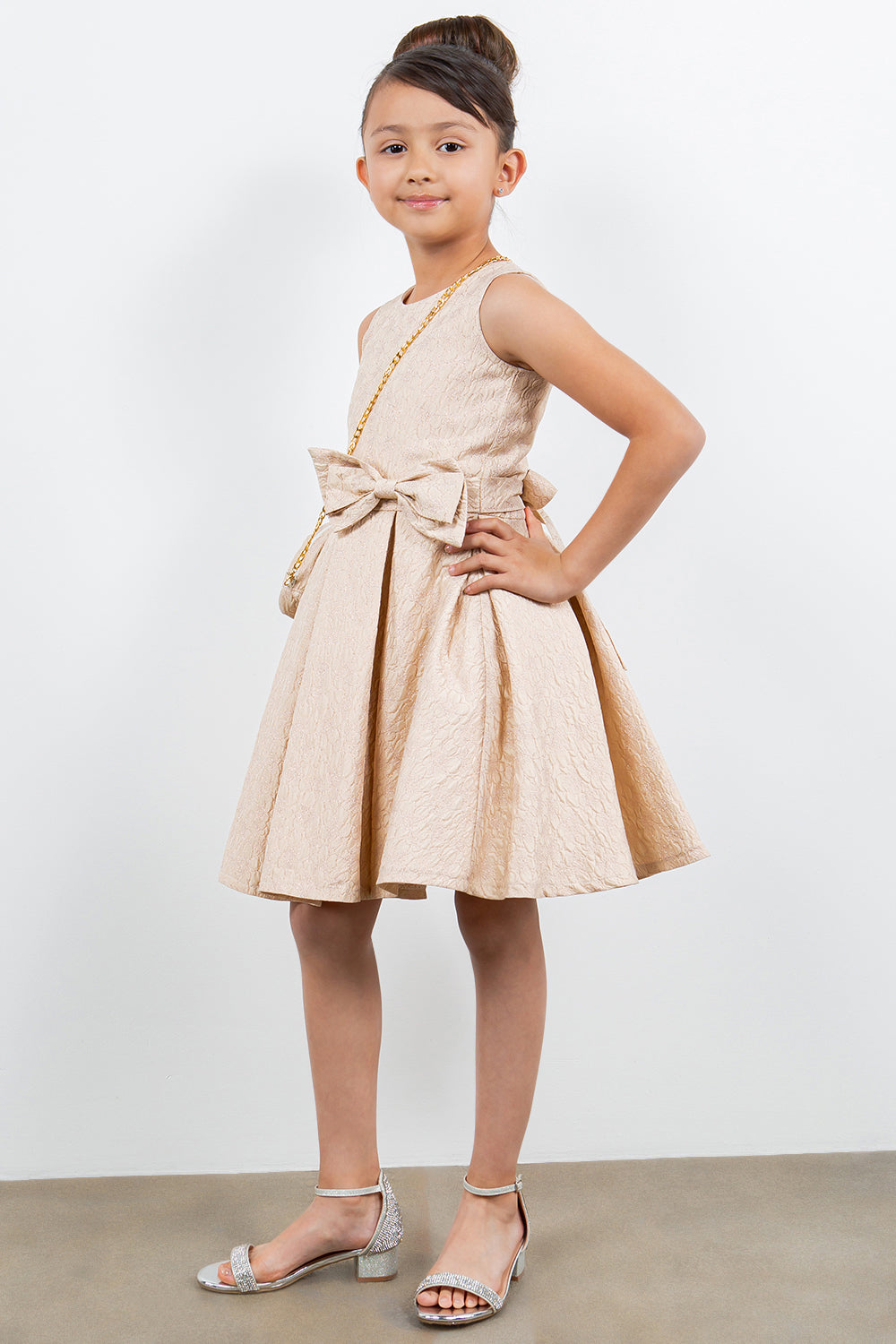 Girls Jacquard Sleeveless Dress by Cinderella Couture 9165