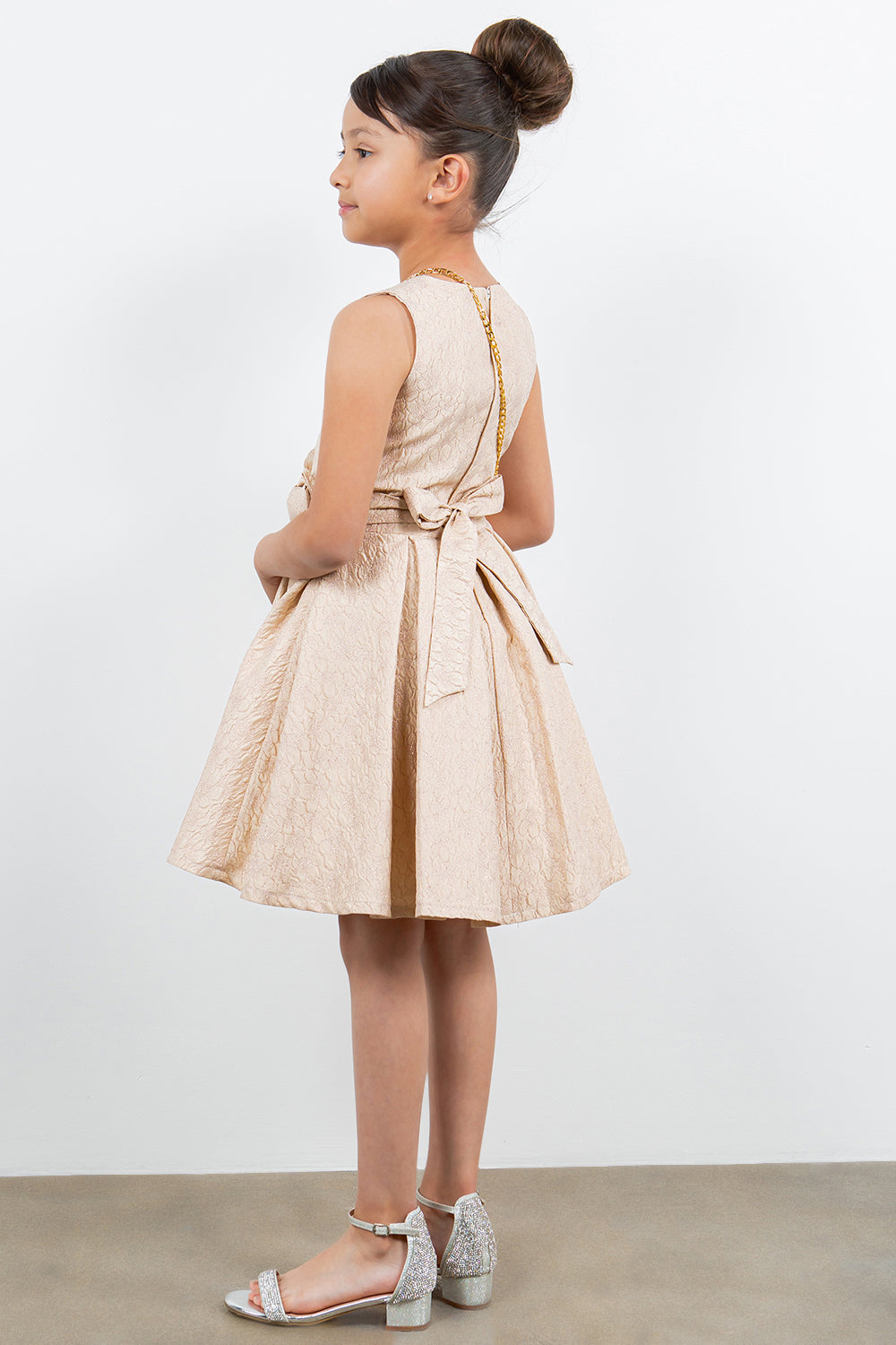 Girls Jacquard Sleeveless Dress by Cinderella Couture 9165