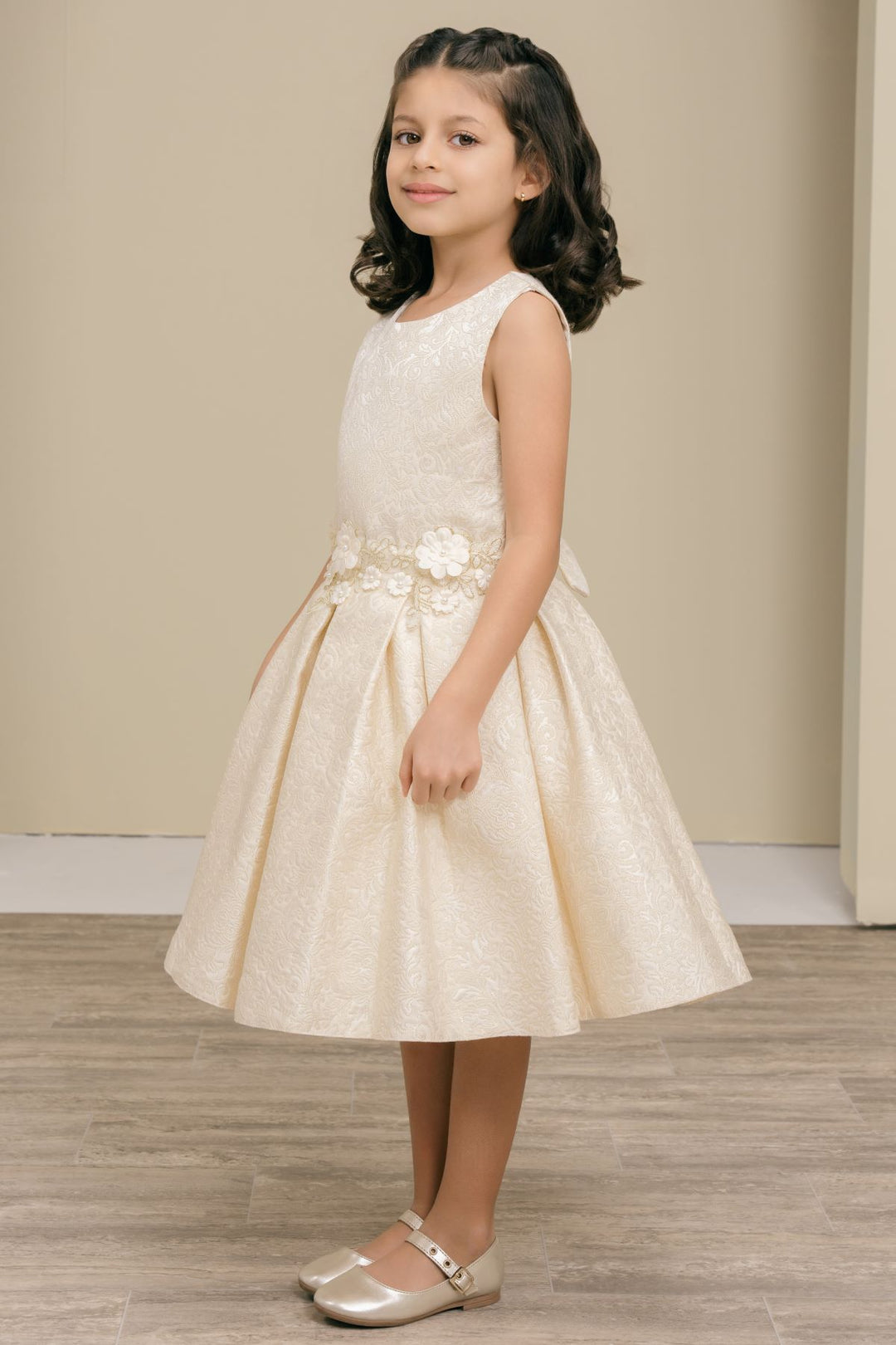 Girls Jacquard Sleeveless Dress by Cinderella Couture 9167