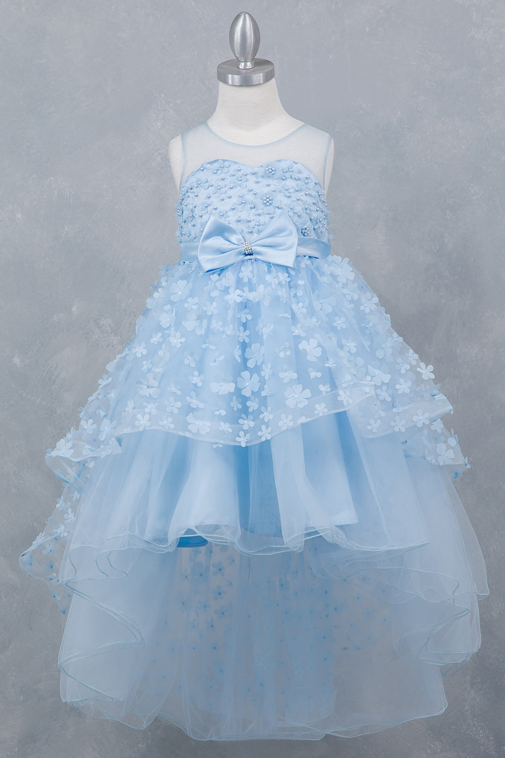 Girls 3D Floral High Low Dress by Cinderella Couture 9170