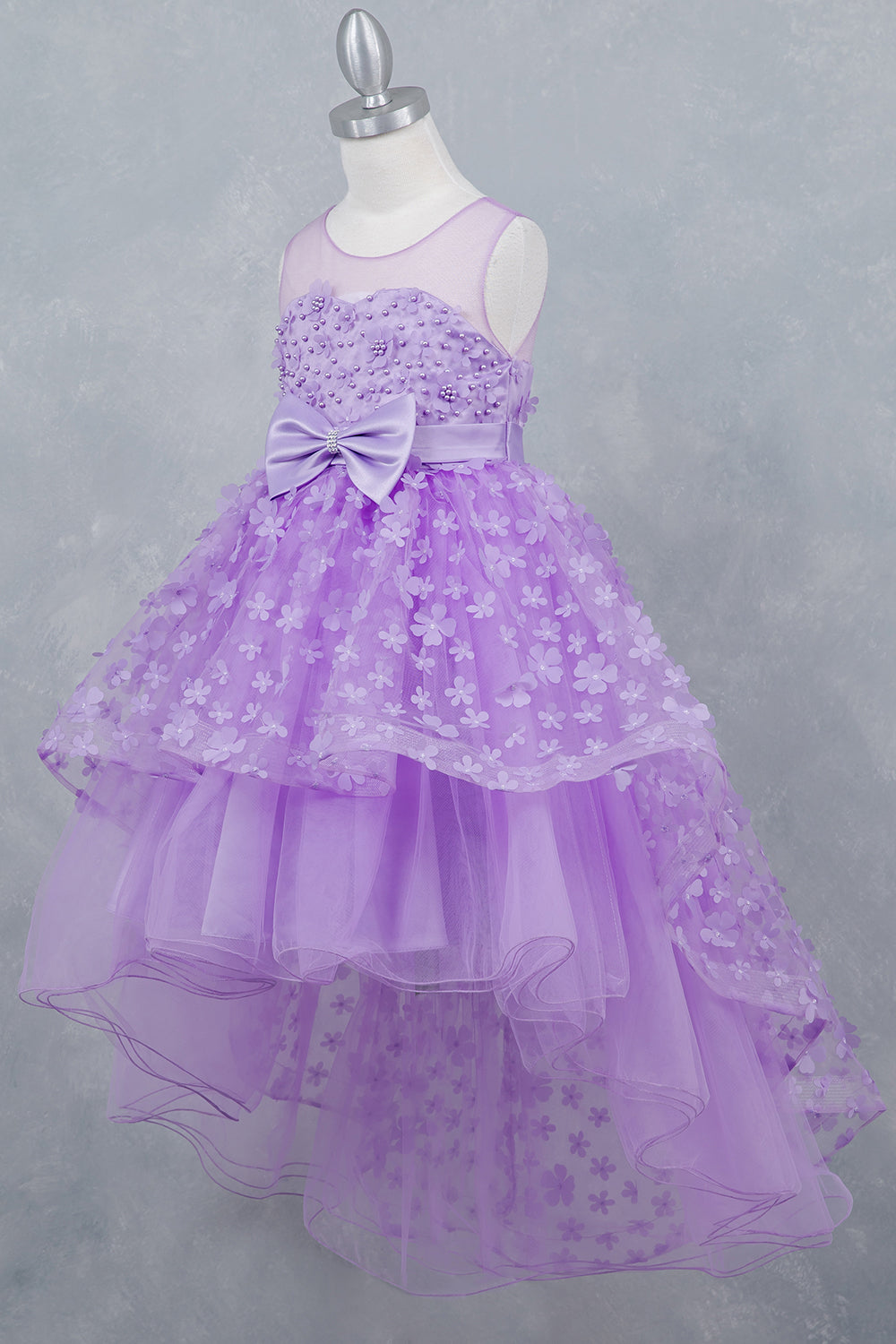 Girls 3D Floral High Low Dress by Cinderella Couture 9170