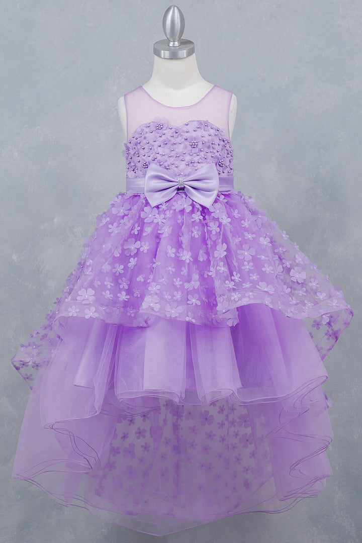 Girls 3D Floral High Low Dress by Cinderella Couture 9170