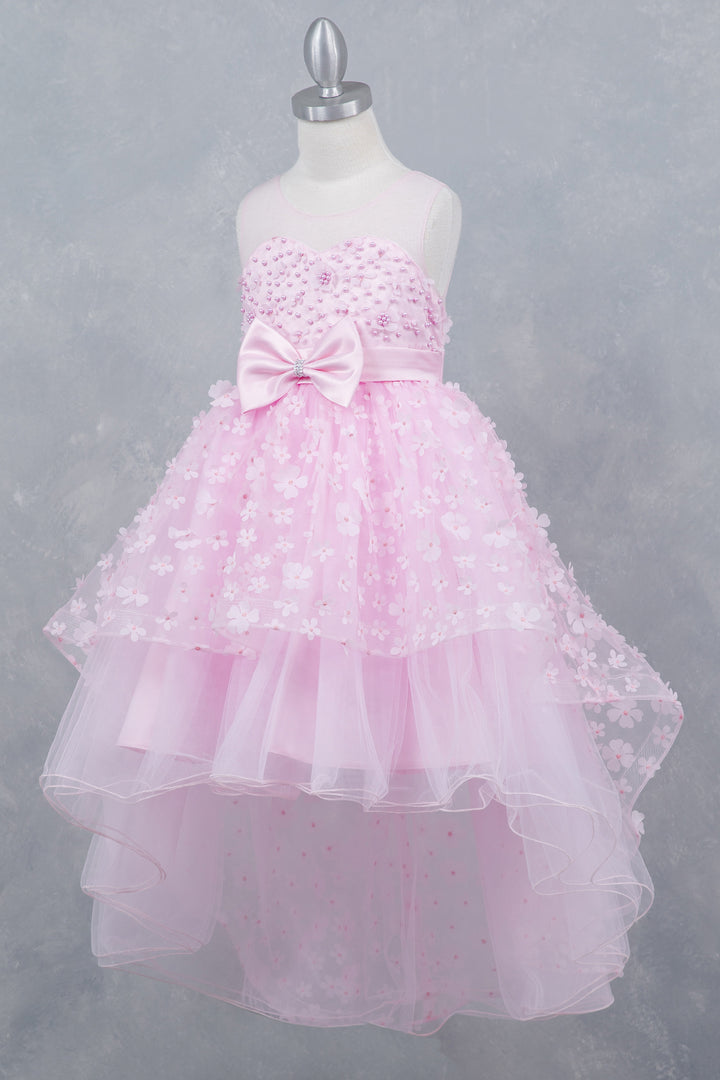 Girls 3D Floral High Low Dress by Cinderella Couture 9170