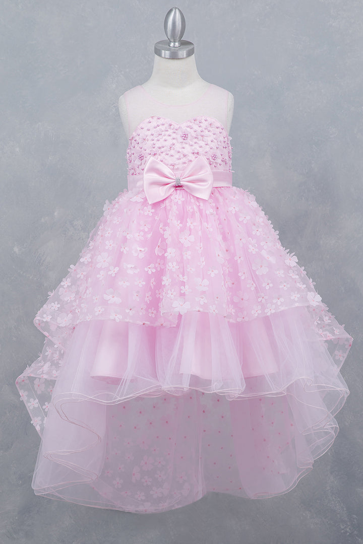 Girls 3D Floral High Low Dress by Cinderella Couture 9170