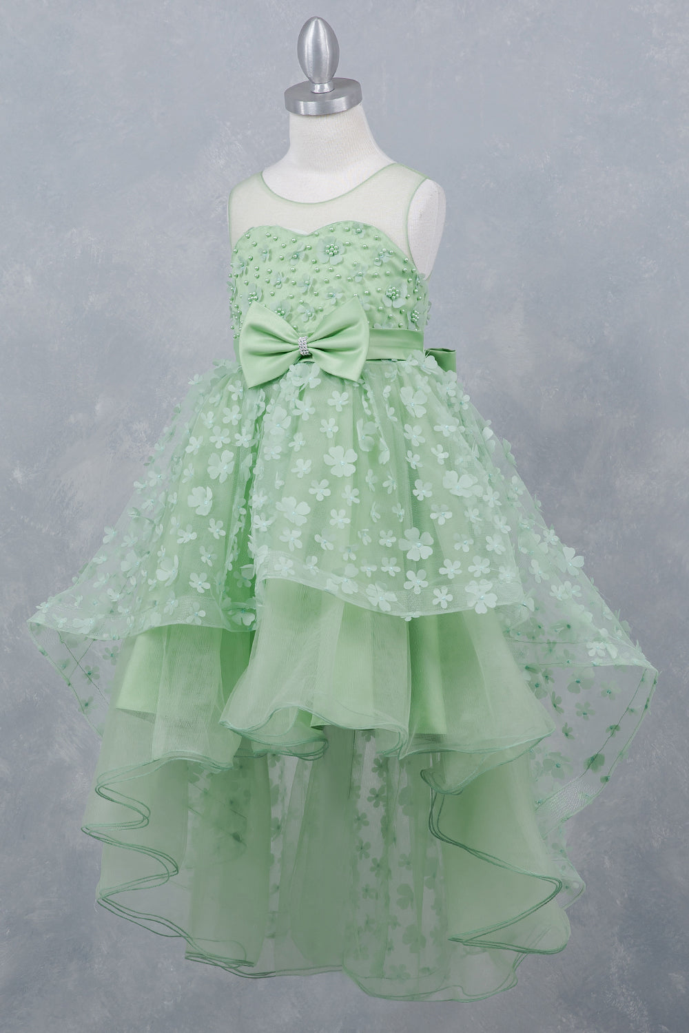 Girls 3D Floral High Low Dress by Cinderella Couture 9170