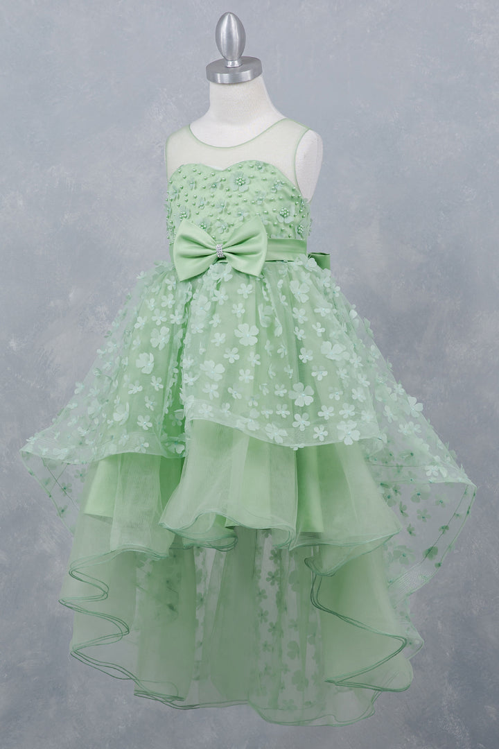 Girls 3D Floral High Low Dress by Cinderella Couture 9170