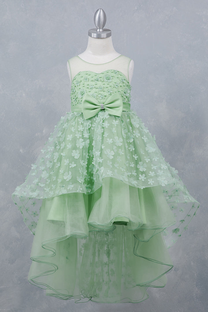 Girls 3D Floral High Low Dress by Cinderella Couture 9170
