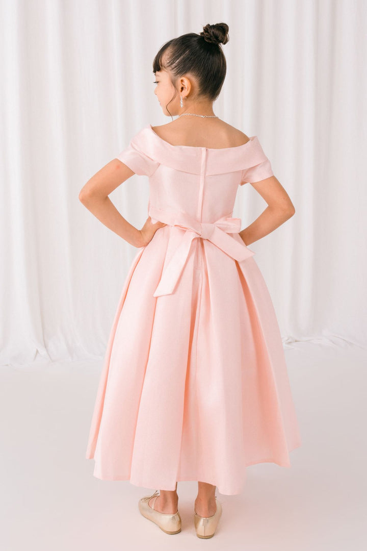 Girls Short Satin Off Shoulder Dress by Cinderella Couture 9177