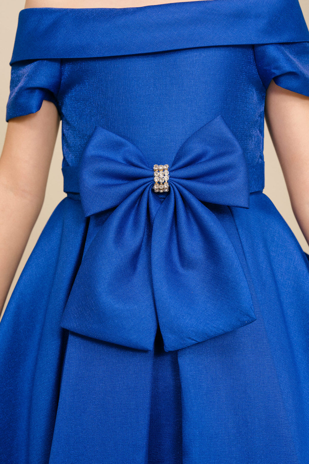 Girls Short Satin Off Shoulder Dress by Cinderella Couture 9177