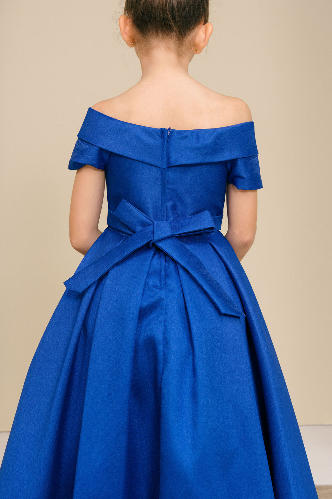 Girls Short Satin Off Shoulder Dress by Cinderella Couture 9177