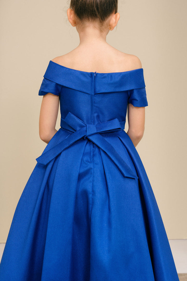 Girls Short Satin Off Shoulder Dress by Cinderella Couture 9177
