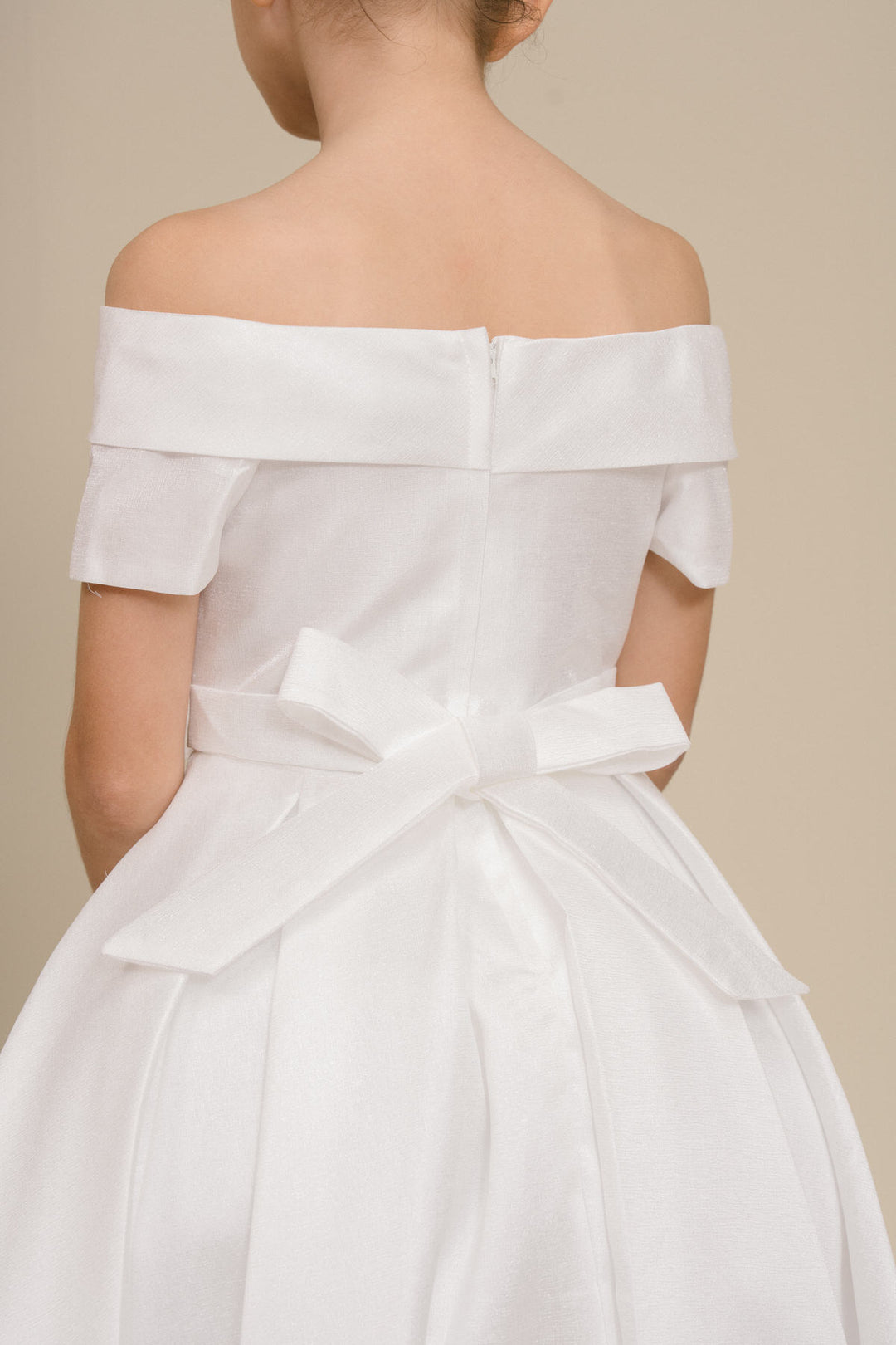 Girls Short Satin Off Shoulder Dress by Cinderella Couture 9177