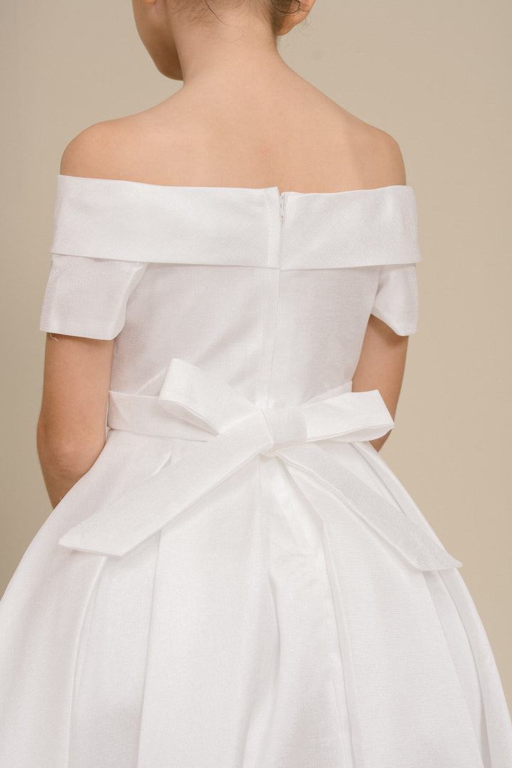 Girls Short Satin Off Shoulder Dress by Cinderella Couture 9177