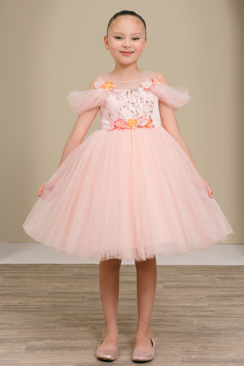 Girls Short Off Shoulder Dress by Cinderella Couture 9182