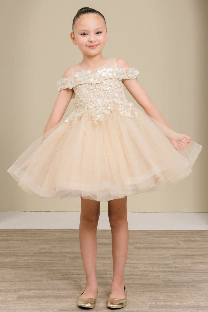 Girls Short Off Shoulder Dress by Cinderella Couture 9183