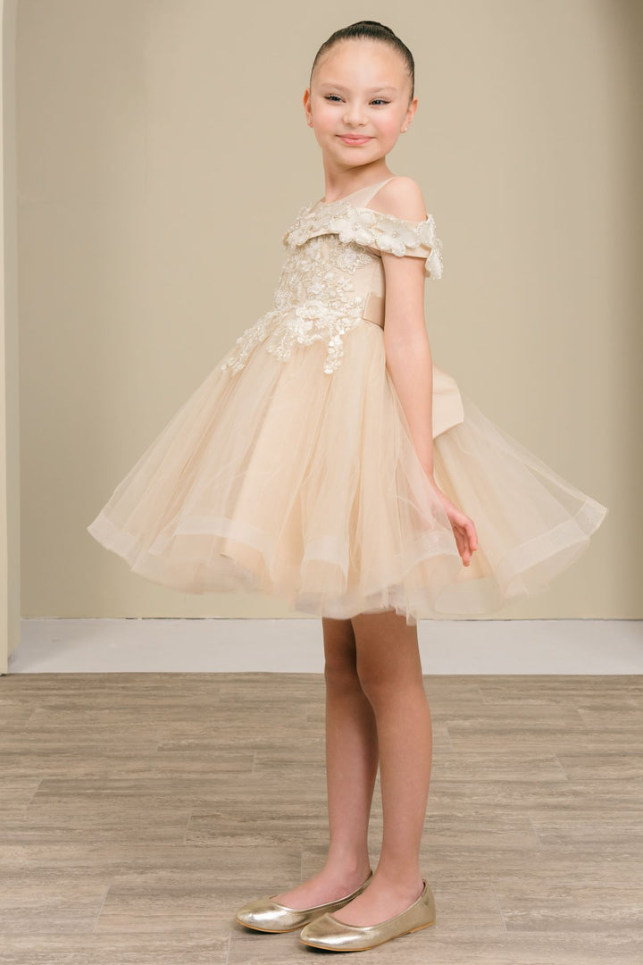 Girls Short Off Shoulder Dress by Cinderella Couture 9183