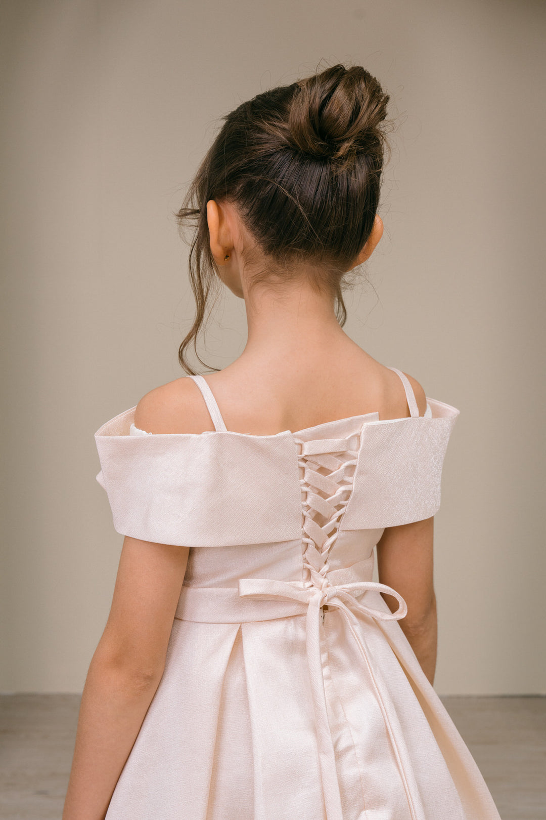 Girls Off Shoulder Tea Length Dress by Cinderella Couture 9188
