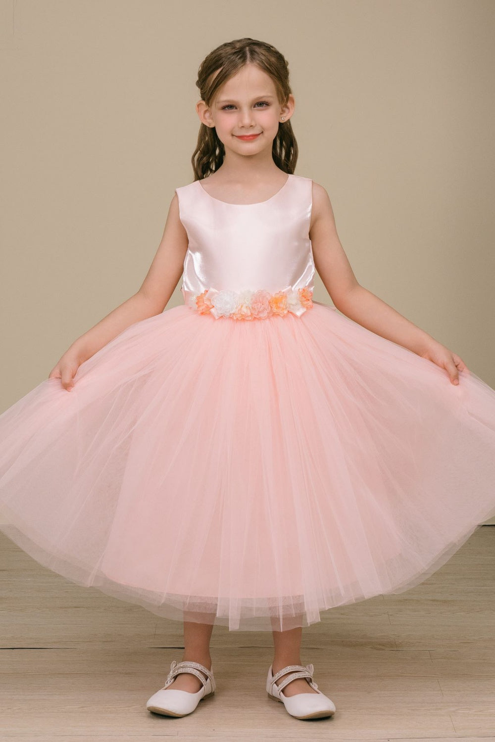 Girls Sleeveless Tea Length Dress by Cinderella Couture 9192