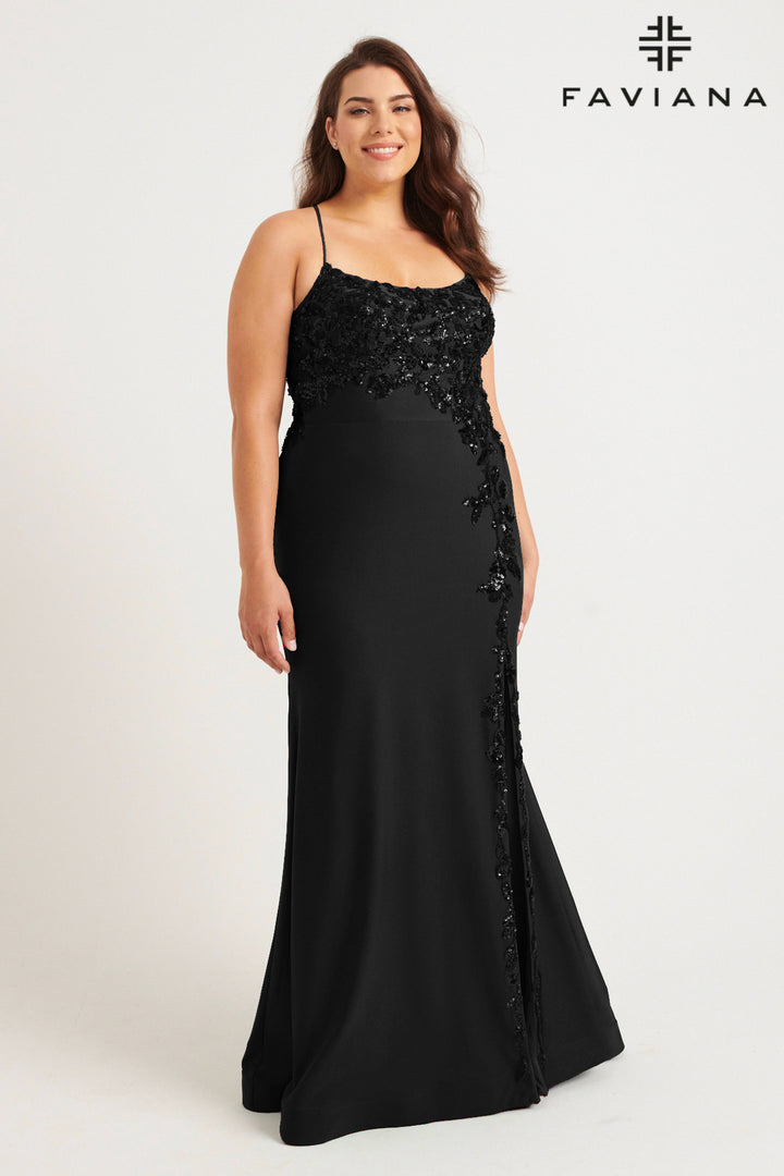 Plus Size Beaded Sleeveless Gown by Faviana 9570
