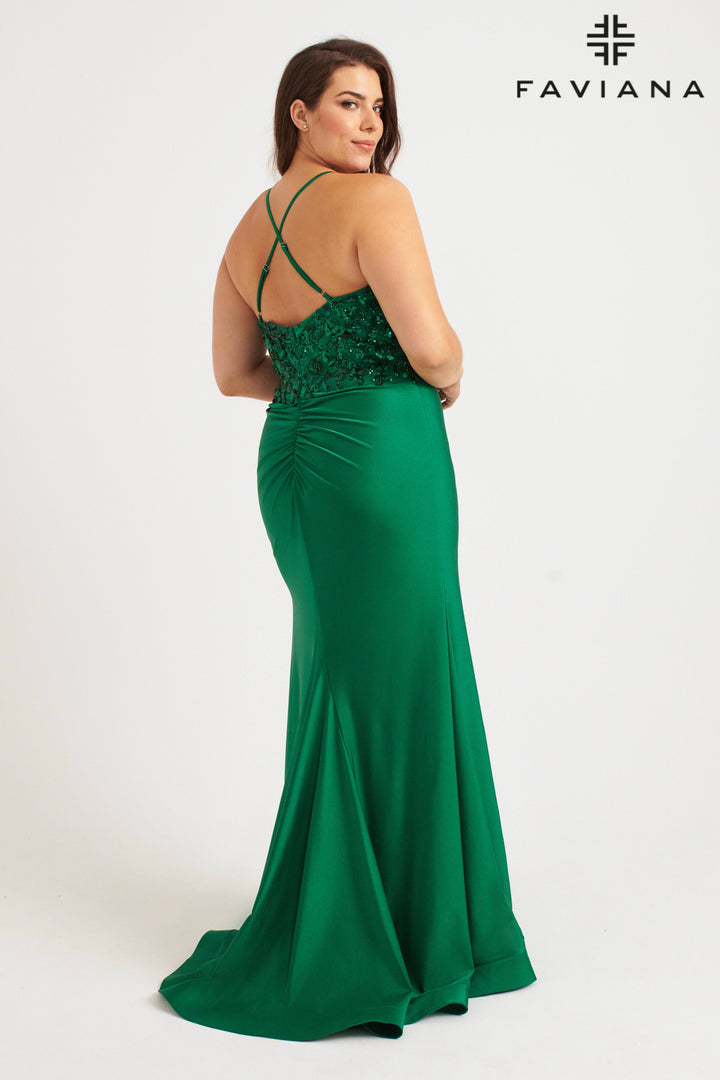 Plus Size Beaded Sleeveless Gown by Faviana 9570