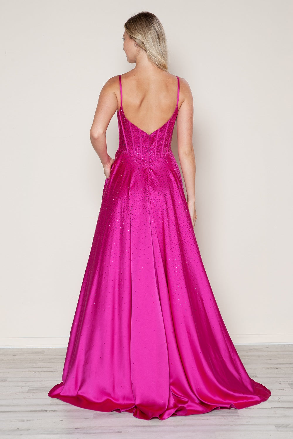 Beaded Satin Sleeveless A-line Gown by Poly USA 9610 ABC Fashion Beaded Satin Sleeveless A-line Gown by Poly USA 9610 ABC Fashion