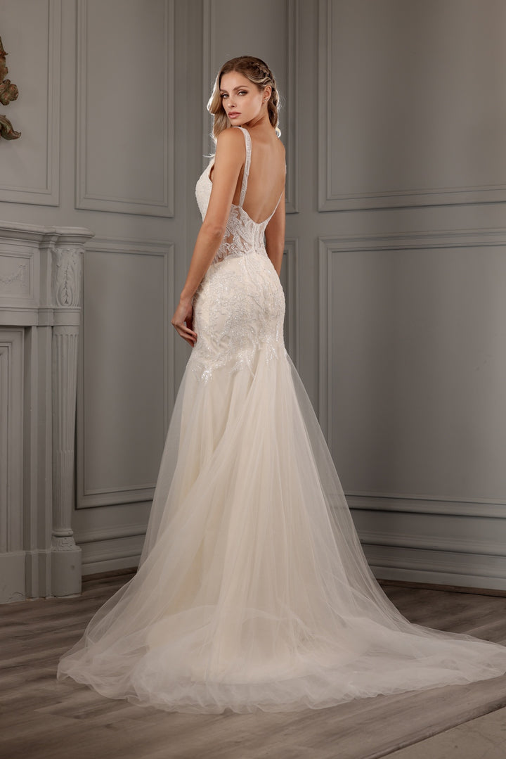 Embroidered Mermaid Bridal Gown by Abby Lane 97155