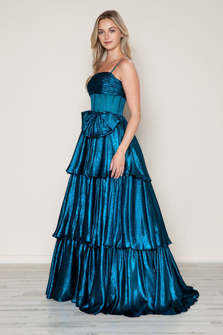 Metallic Sleeveless A-line Gown by Poly USA 9718 - Outlet