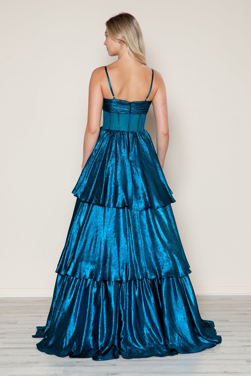 Metallic Sleeveless A-line Gown by Poly USA 9718 - Outlet