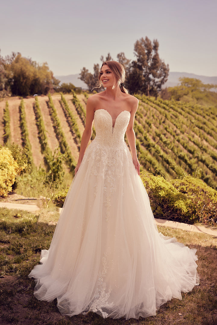 Applique Strapless Bridal Gown by Abby Lane 97229