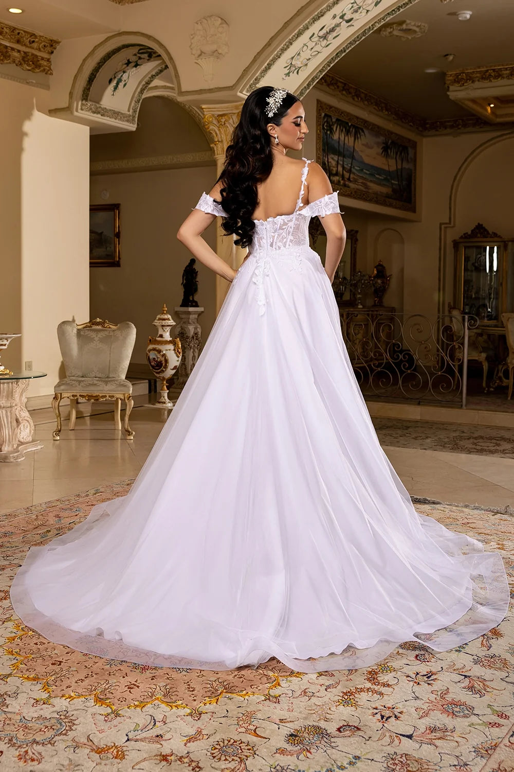 Cold Shoulder Bridal Gown by May Queen RQ8272