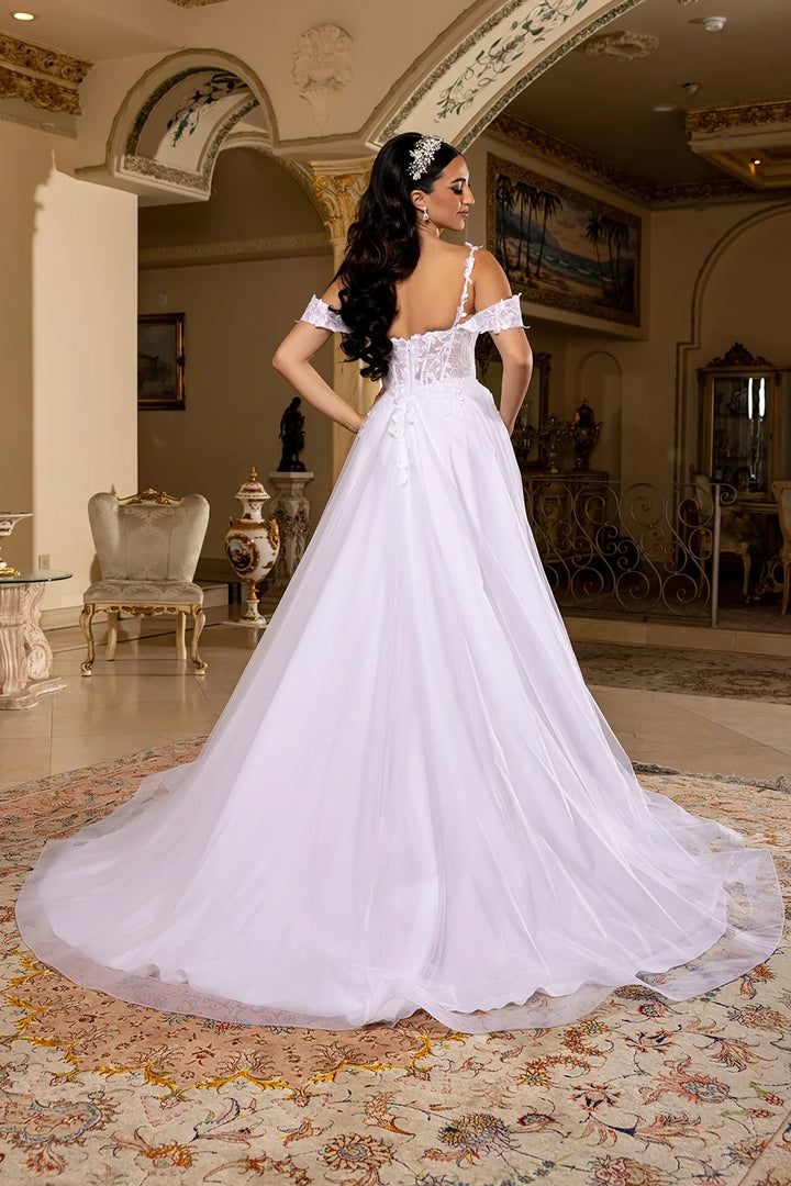Cold Shoulder Bridal Gown by May Queen RQ8272
