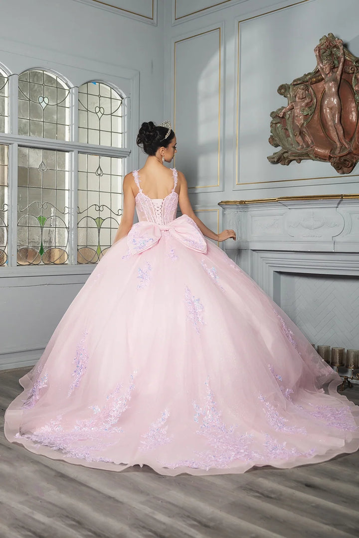 Applique Sleeveless Ball Gown by May Queen LK269