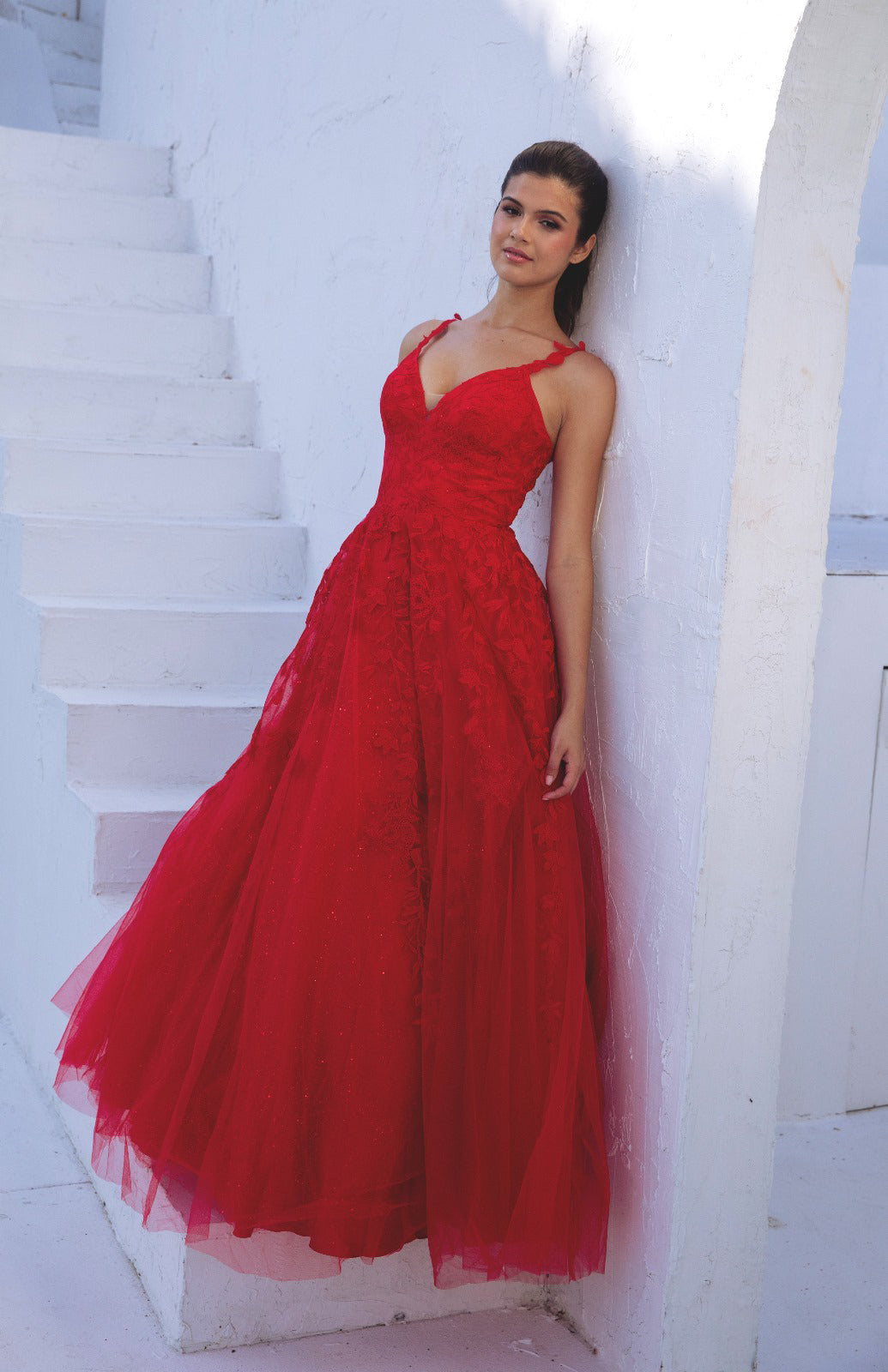 Applique Sleeveless A-line Gown by Eureka 9858 – ABC Fashion