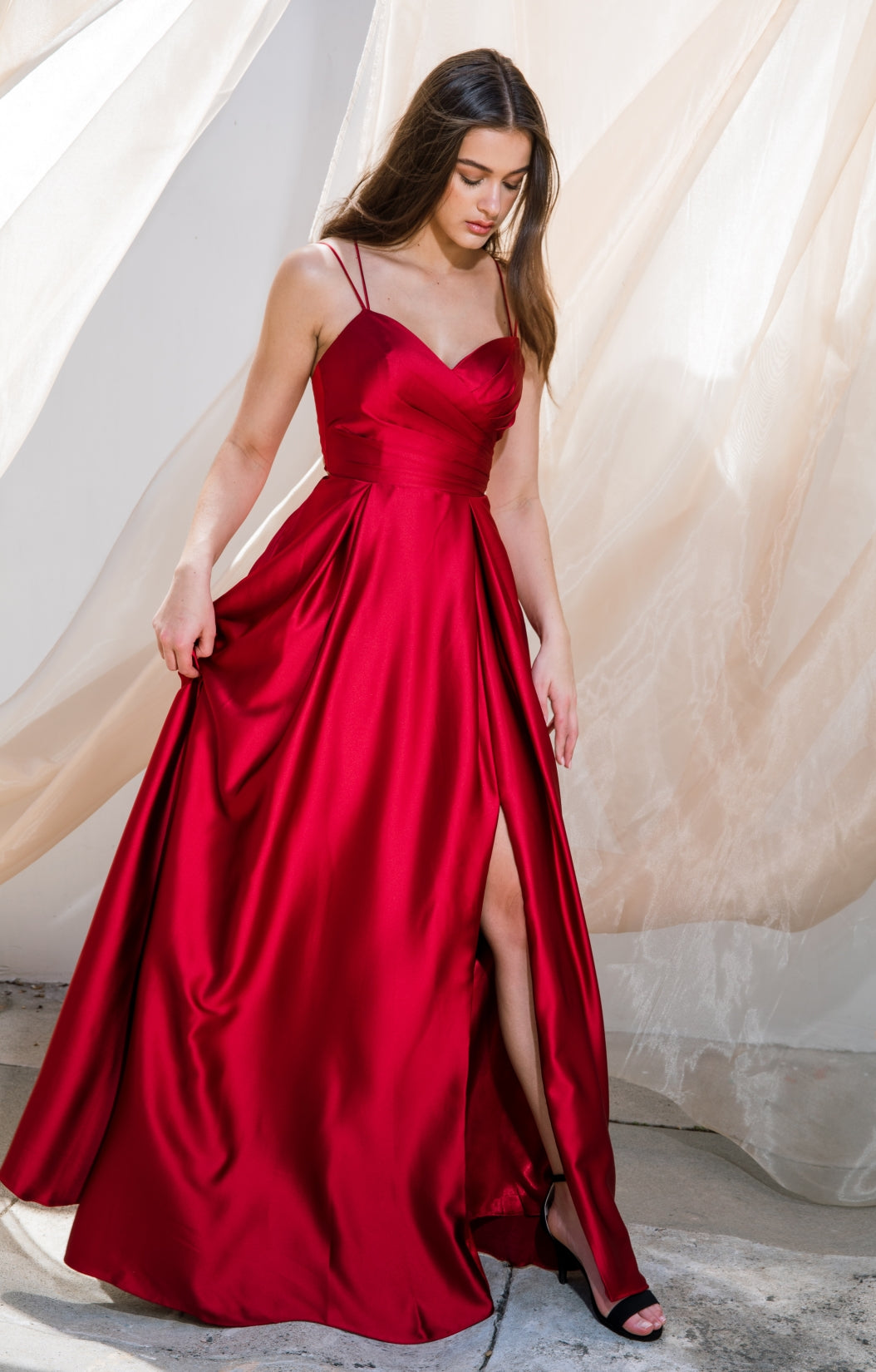 red satin strappy dress self-portrait - Burgundy Satin Strappy Mini Dress