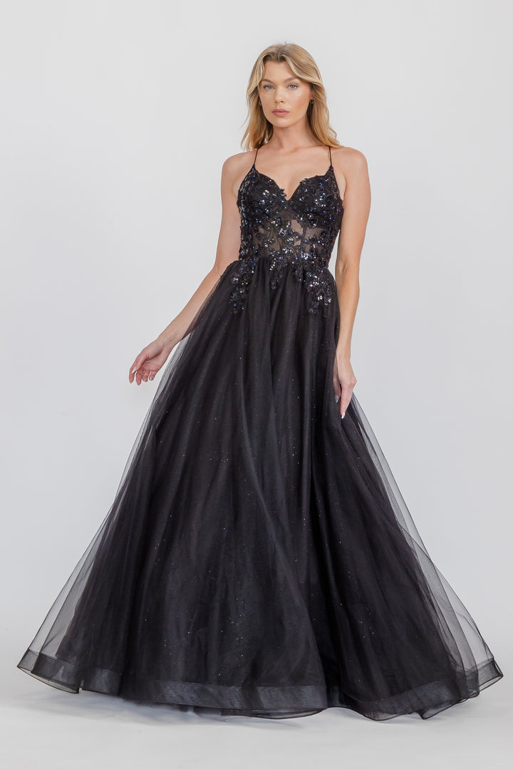 Applique Sleeveless A-line Gown by Eureka 9960