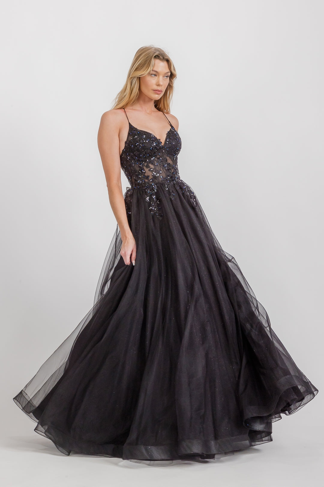 Applique Sleeveless A-line Gown by Eureka 9960