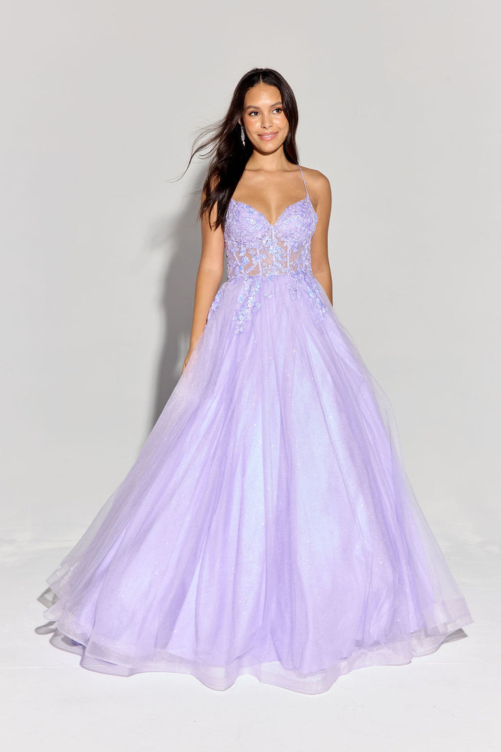 Applique Sleeveless A-line Gown by Eureka 9960