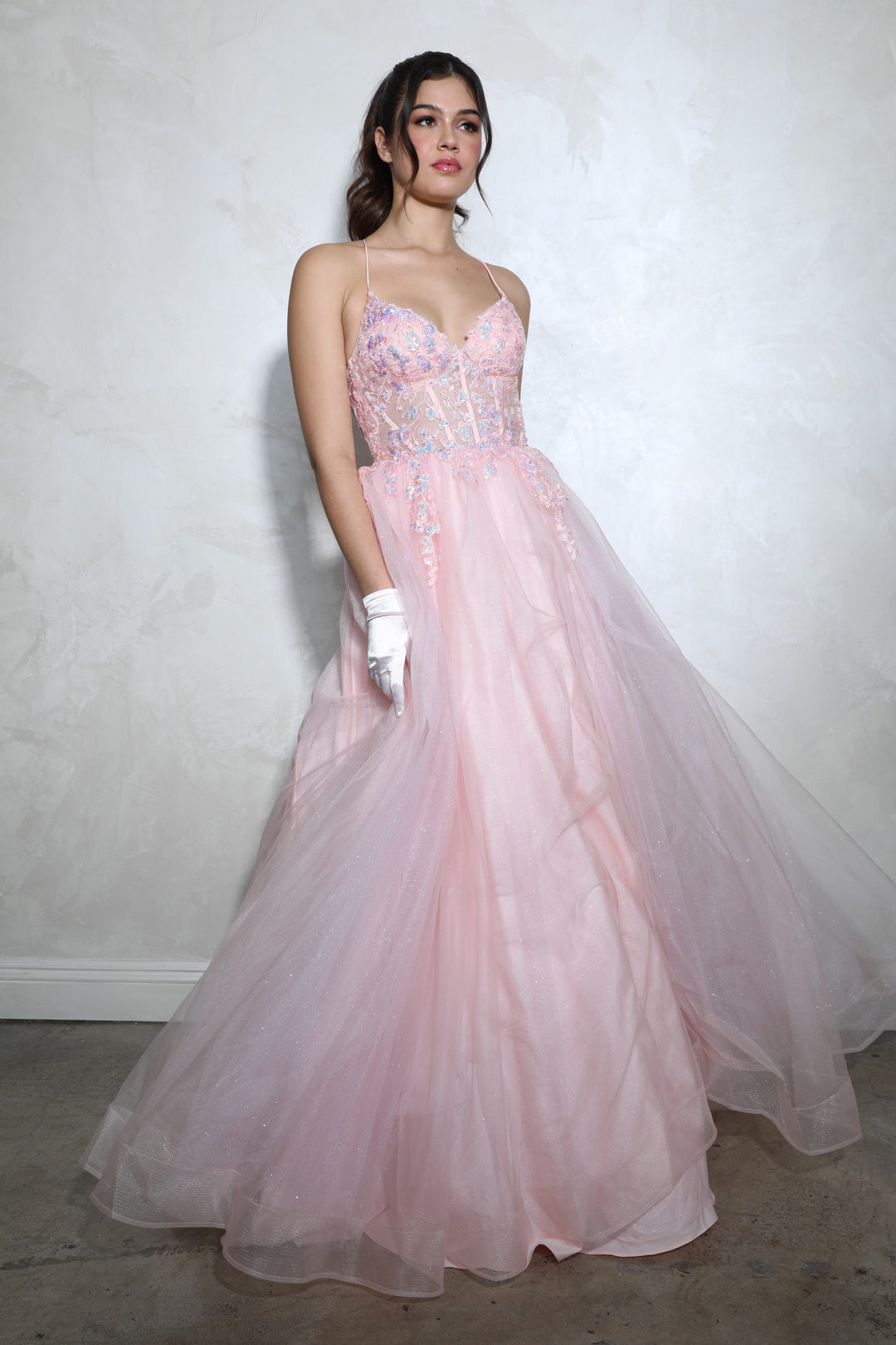 Applique Sleeveless A-line Gown by Eureka 9960