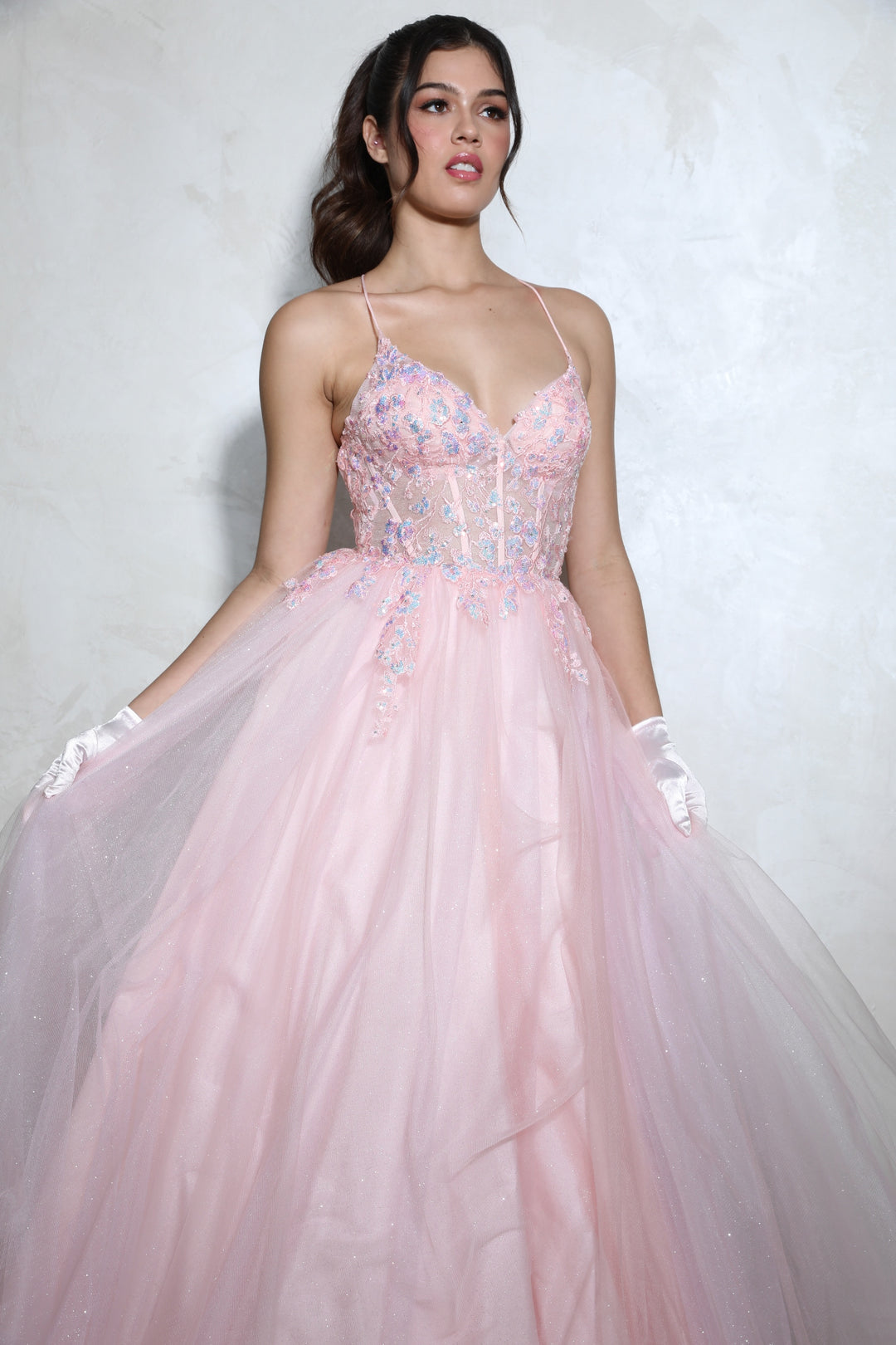Applique Sleeveless A-line Gown by Eureka 9960